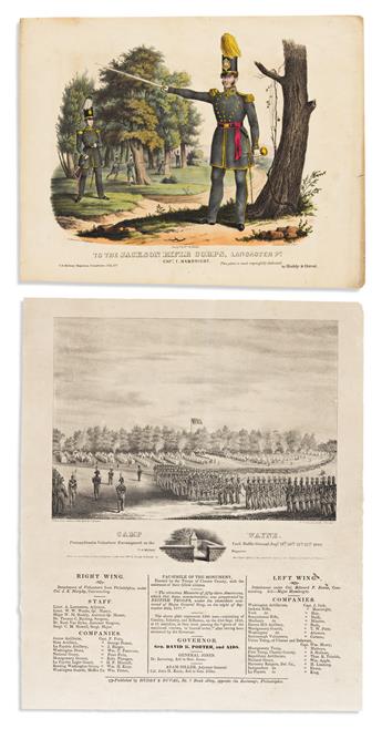 (MILITARY.) William H. Huddy & Peter S. Duval. Group of 20 lithographed plates from the U.S. Military Magazine.